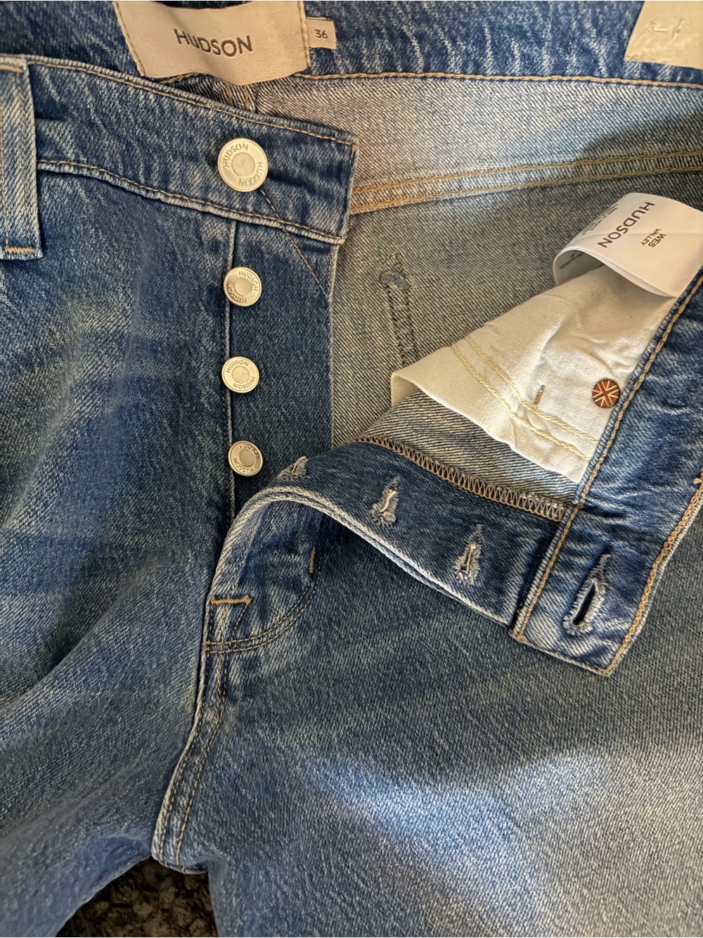 Hudson Jeans Wes Classic Straight Men’s Jeans - Light Blue Denim - Picture 4 of 7